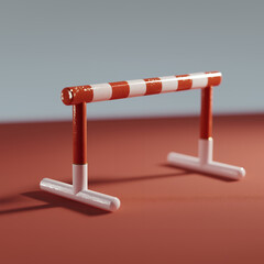 3D Render of Hurdles on Running Track
