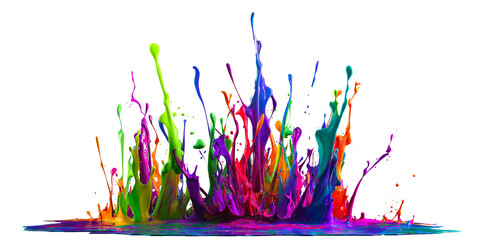 Dynamic color splash creates an abstract explosion of paint on a black background