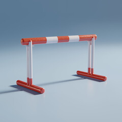 3D Render of Hurdles on Running Track