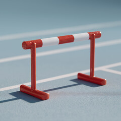 3D Illustration of Athletics Hurdle Race Equipment