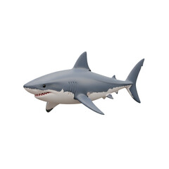 Fototapeta premium Great white shark isolated on transparent background, a powerful marine predator