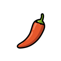 Cartoon chili pepper illustration isolated on white background, spicy food design
