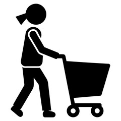 Shopping Cart Silhouette Icon Illustration