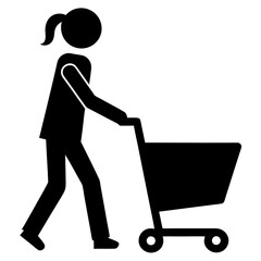 Shopping Cart Silhouette Icon Illustration