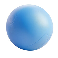 A bright blue exercise ball designed for fitness routines, showcasing its textured surface and round shape, perfect for workouts and stability training on transparent background.