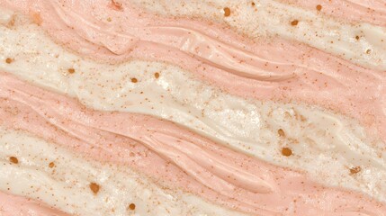 Creamy pink and white scrub texture with particles background full frame