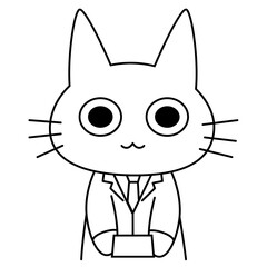 セールスマン風の猫キャラクター
