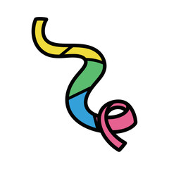 Colorful Party Streamer Illustration.