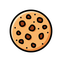 Fototapeta premium Delicious chocolate chip cookie with a perfect golden brown color and dark chocolate chips.