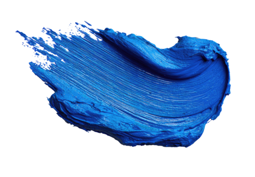 Vibrant cobalt blue paint stroke against black