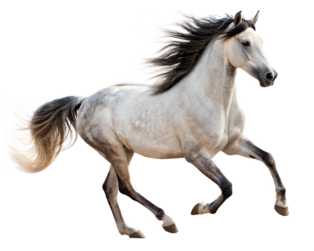 Running mustang horse, on transparent background