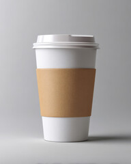 White Coffee Cup With Label Mockup