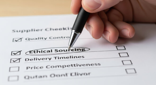 Prioritizing ethical sourcing on supplier checklist shows commitment to esg principles strategic investment for sustainable business growth and corporate responsibility