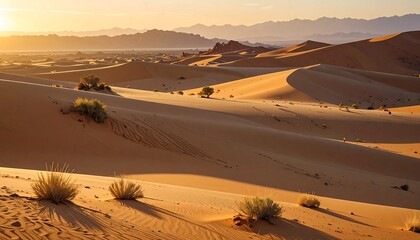 Desert dunes and sparse flora