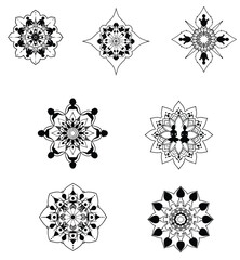 A set of mandala ornamental design elements
