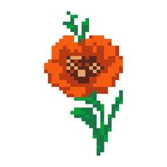 Red pixel flower art