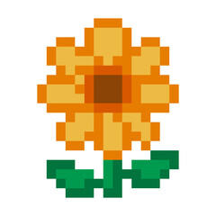 Pixel Art Yellow Flower Icon