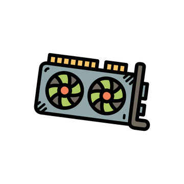 gpu card with green fans clip art preview