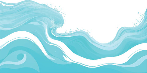 Abstract background in shades of blue turquoise and white creates serene waves