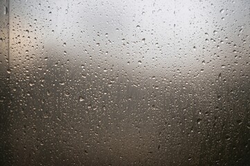 Water droplets on glass surface