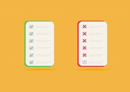 Do and don't icon. Dos and Don't vector illustration Pros and Cons sign business concept. 