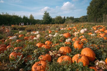 Selective Color Pumpkin Field