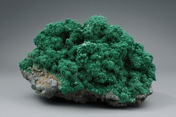 Cluster of green pseudomalachite mineral with botryoidal texture and bubbles