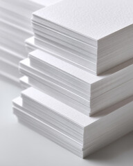 Stacked White Blank Business Cards Mockup
