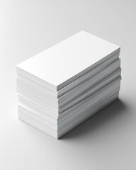 Stacked White Blank Business Cards Mockup