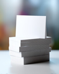 Stacked White Blank Business Cards Mockup
One Business Card Facing To Camera 