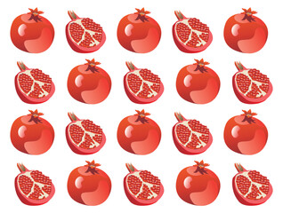 Pomegranate fruit seamless pattern creating background design