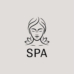 Spa logo simple Woman face logo icon vector