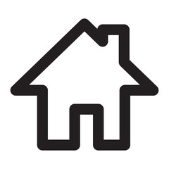 home button icon with outline style and black color