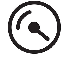 clock button icon with outline style and black color