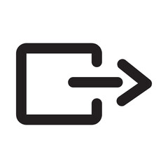 log out button icon with outline style and black color