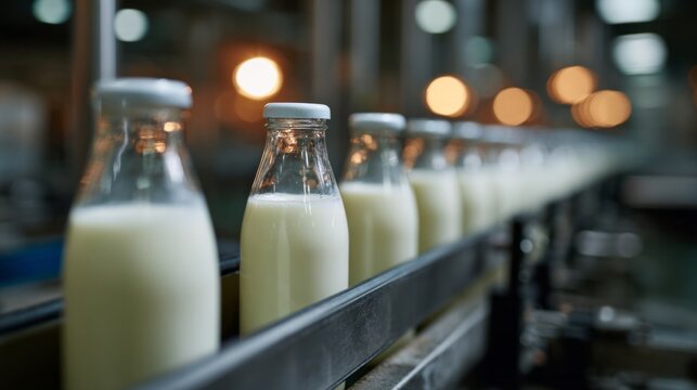 A gleaming glass milk bottle parade whispers of dairy alchemy, celebrating World Milk Day and niche lactose craftsmanship