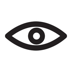 hide button icon with eye visual with outline style and black color