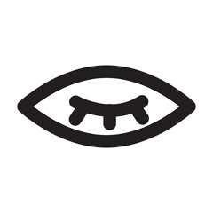 hide button icon with eye visual with outline style and black color