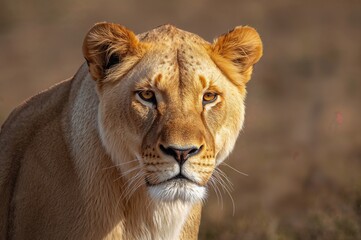 Obraz premium Close-up of a lioness encountered during a wildlife expedition