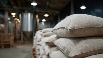 Rows of burlap sacks whisper brown sugar secrets, exuding rustic nostalgia, evoking Slow Food movement and World Pulses Day