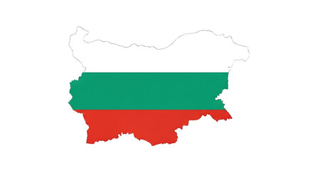 Bulgaria map outline with flag isolated on transparent background a vector illustration of the national flag filling the outline of the countrys borders perfect for geography and travel themes