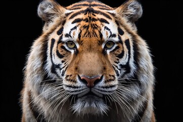 Fototapeta premium Close-up portrait of a stunning big cat emerging from the shadows.