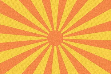 Obraz premium Orange rays in a pop art style background with a patterned raster design