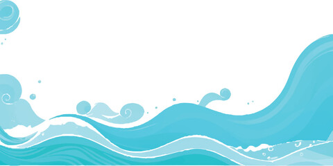 Abstract seascape with blue water and sky graphic design illustration background