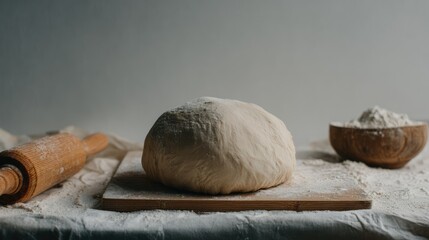 Dough background. Raw pastry texture for baking, culinary design, and kitchen-themed projects. Baking procces.