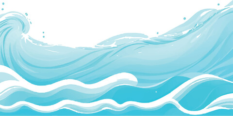 Abstract water waves in shades of blue and white creating depth and movement