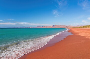 Red Sand Beach in a Coastal Nature Reserve
