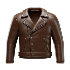 Naklejka premium ブラウンレザーライダースジャケットのプロダクトショット
