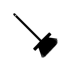 Silhouette of a simple broom icon on transparent background