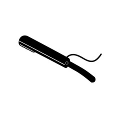 Illustration of a hair straightener on transparent background silhouette